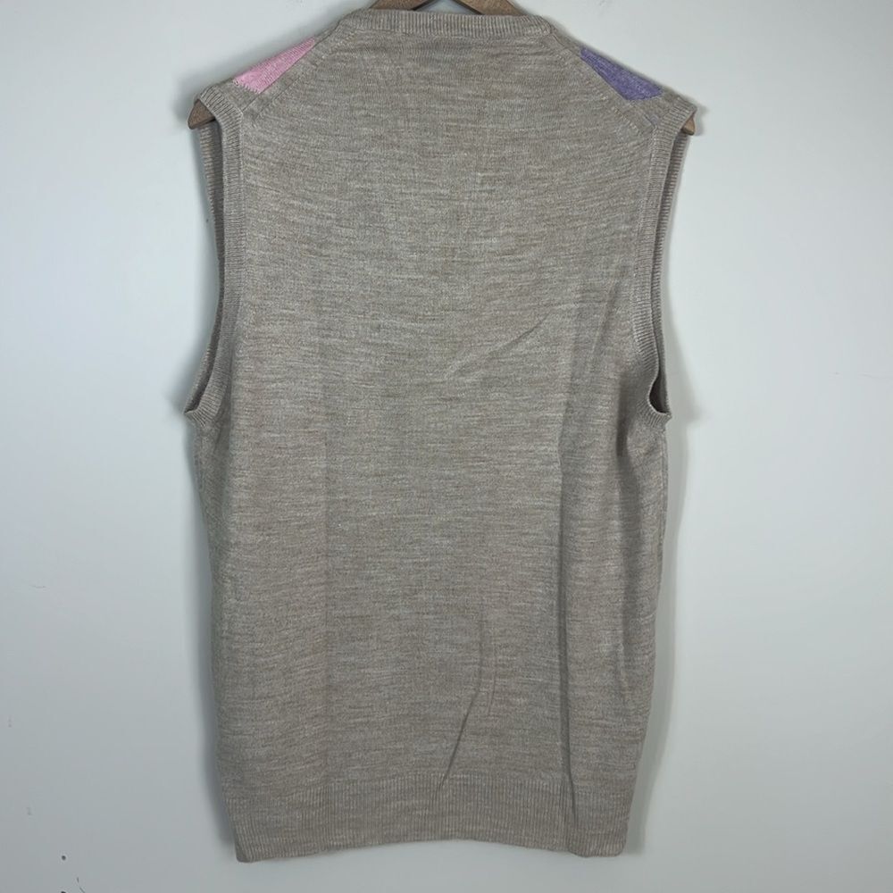 Christian Dior Argyle‎ Sweater Vest Vintage 80s Preppy Size Men's Medium - Picture 4 of 7